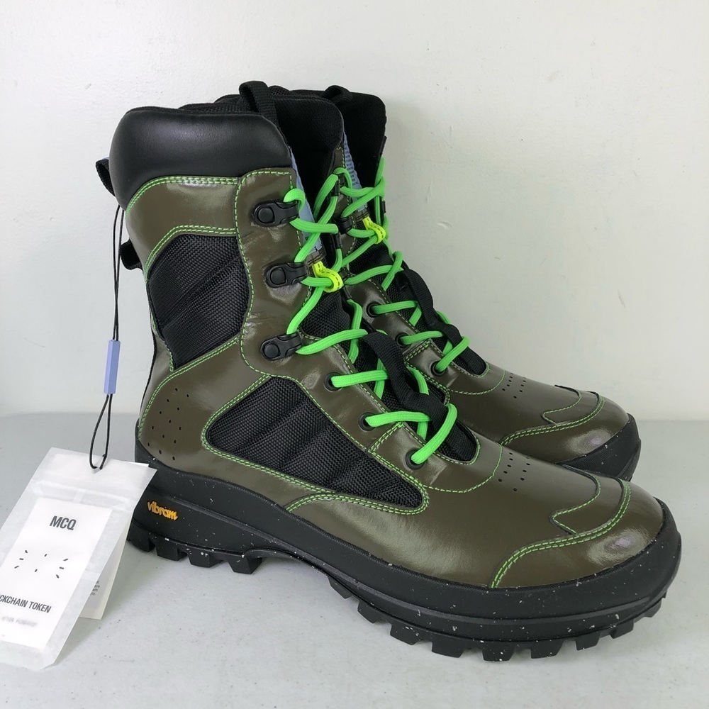ALEXANDER Mcqueen Men’s MCQ Khaki & Green In-8 Tactical Boots $550